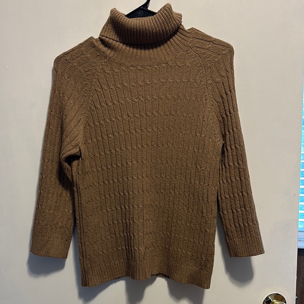 George Brown Cowl Neck Sweater with Textured Knit